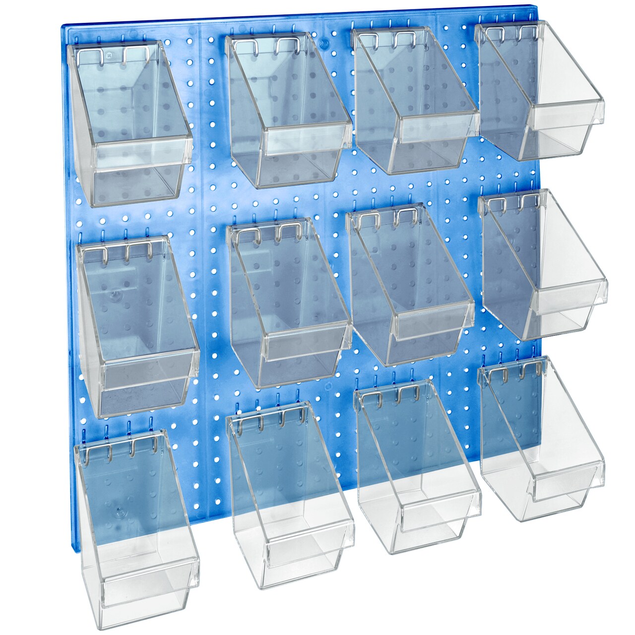 12 Mini Bucket Peg Wall Accessory Organizer Kit Pegboard Panel